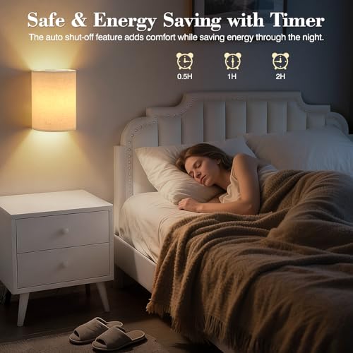 Battery Operated Rechargeable Wall Sconce Set of Two with 10000mAh Battery (2 Count)
