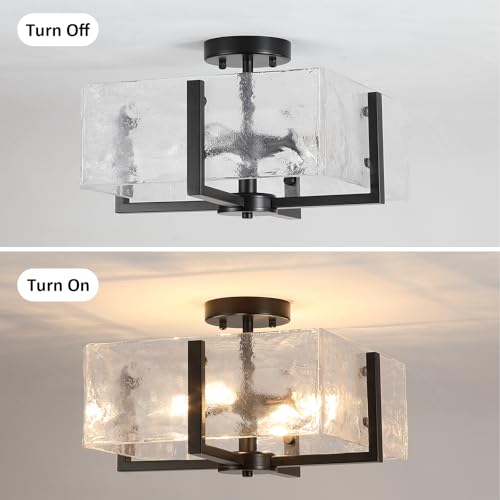 Black Semi Flush Mount Ceiling Light 4 (4 Count)