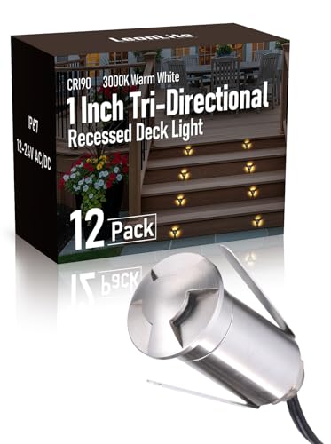 12 Pack 3000K Recessed Low Voltage LED Deck Light (12 Count)