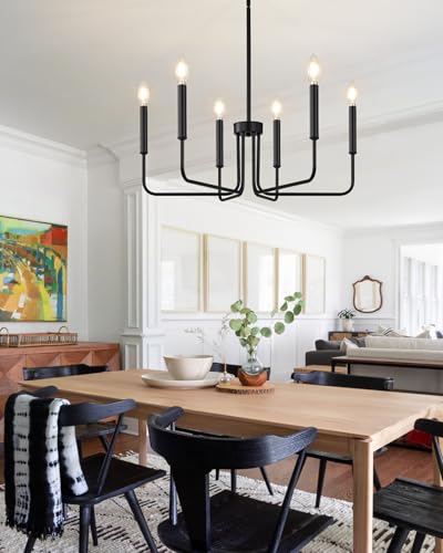 6 Light Black Chandelier