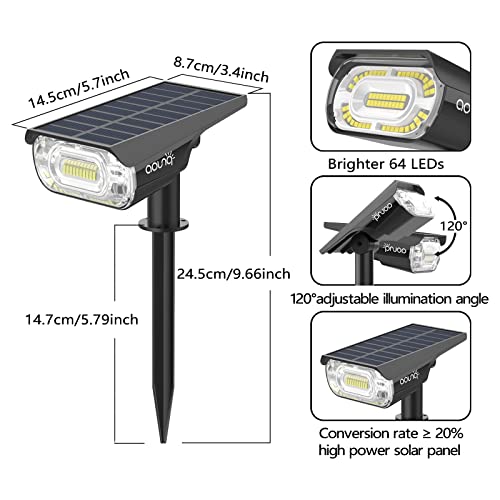 1000 Lumens Solar Spot Lights Outdoor Waterproof Landscape Spotlights (4 Count)