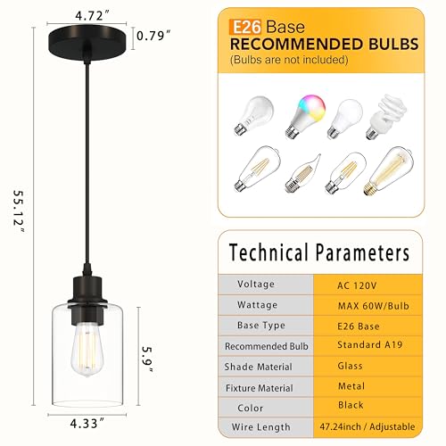 Black Pendant Lights Kitchen Island