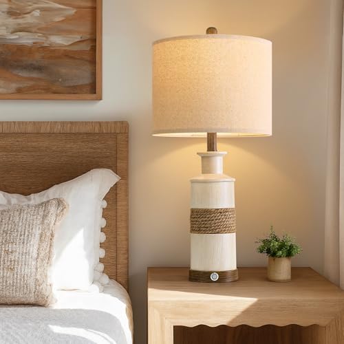 24.5" Farmhouse Boho Table Lamps Set of 2 (2 Count)