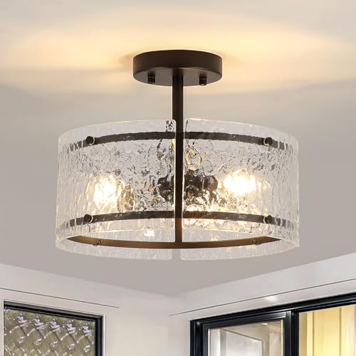 Black Semi Flush Mount Ceiling Light