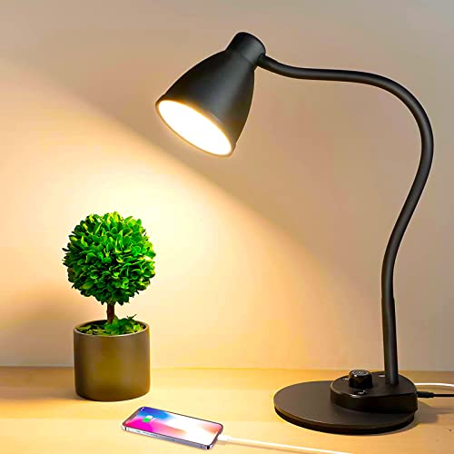 LED Desk Lamp with USB Charging Port 3 Color Modes Dimmable