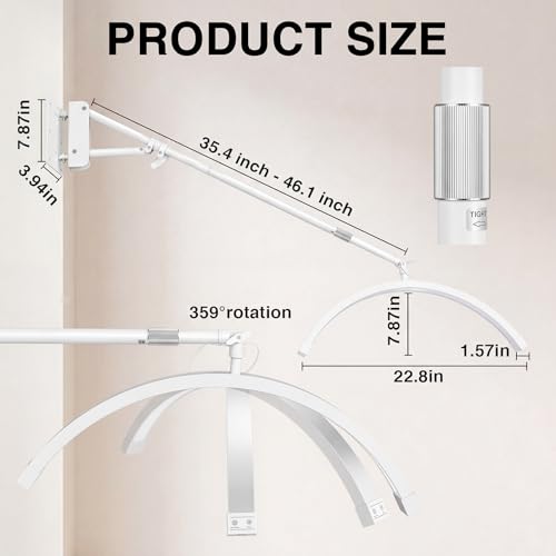 Wall Mount Lash Lamp Half Moon Shaped LED Lash Nail Light Cool