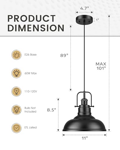 1 Light Industrial Pendant Light