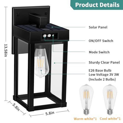 Solar Wall Lights Outdoor with Motion Sensor