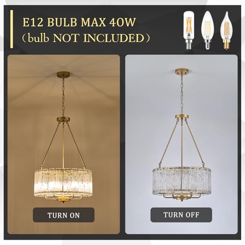 Modern 20" Crystal Glass Chandelier 6
