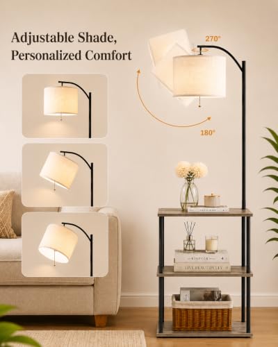 Floor Lamp with Table (Vintage Grey)