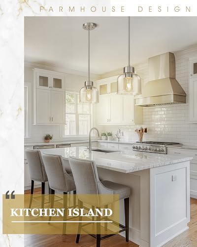 2 Pack Brushed Nickel Kitchen Pendant Lights (2 Count)