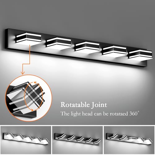 Black Vanity Light Fixtures 40.5inch 5 (5 Count)