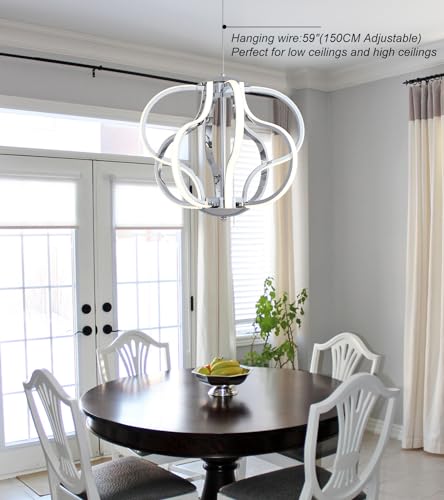 Modern Chrome LED Chandelier with Remote Control