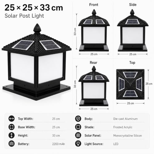 Solar Pier Mount Light