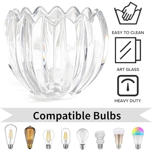 Clear Tulip Glass Lamp Shades Set of 2 (2 Count)