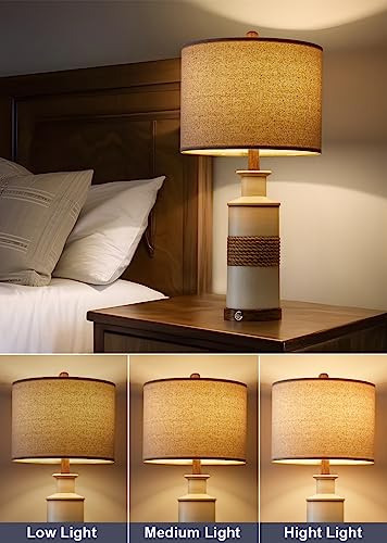24.5" Farmhouse Boho Table Lamps Set of 2 (2 Count)