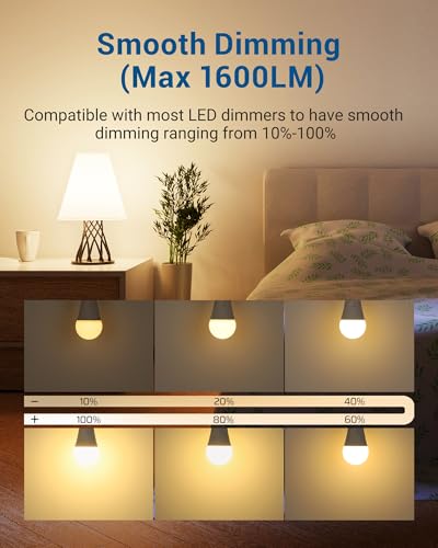 1600LM Dimmable LED Bulbs (4 Count)