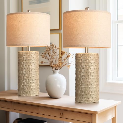 23" Modern Ceramic Table Lamp Set of 2 (2 Count)