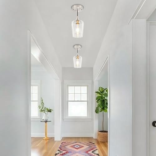 3 Pack Brushed Nickel Pendant Lights Fixtures Kitchen Lighting Over Island (3 Count)