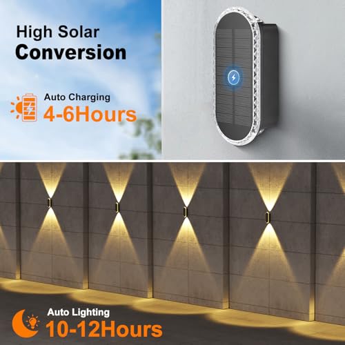 Fence Lights Solar Powered (4 Count)
