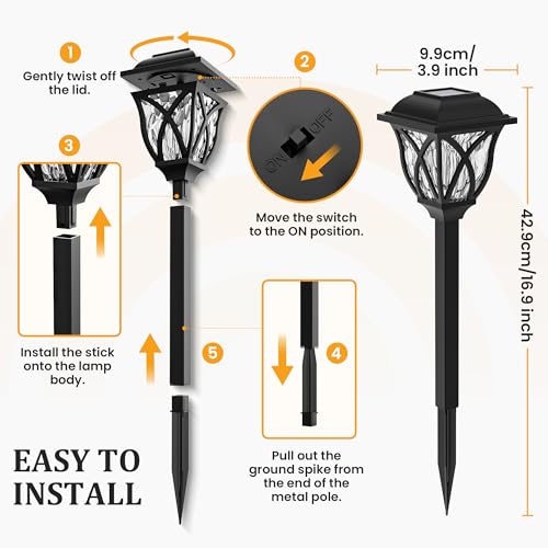 8 Pack Solar Lights Outdoor Waterproof (8 Count)