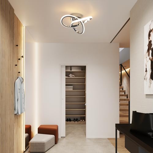 Hallway Light Acrylic Modern LED Ceiling Light Fixtures Cool White 6000K Close to Ceiling Lights for Bedroom