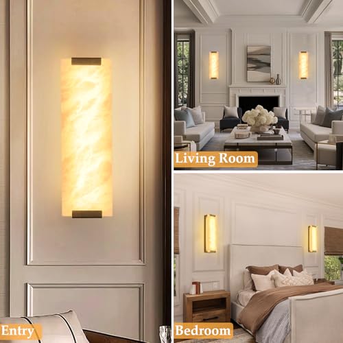 Alabaster Wall Sconces Set of Two (2 Count)