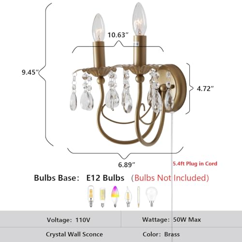 Plug in Crystal Wall Sconces