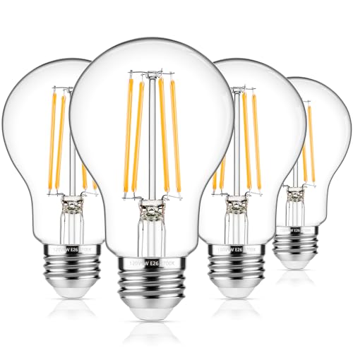 60W Equivalent E26 LED Filament Light Bulbs (4 Count)