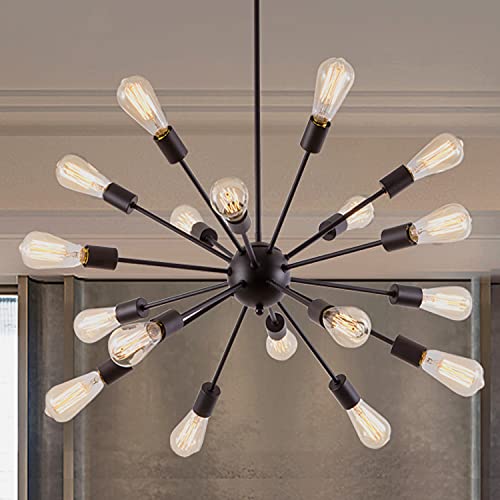 18 Light Black Sputnik Light Fixture