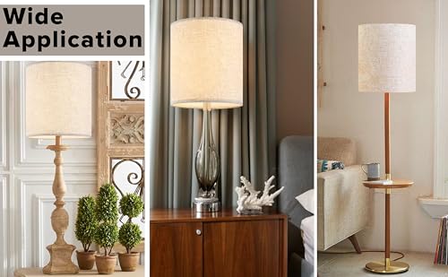 Small Drum Lamp Shades Oatmeal Linen Set of 2 Mini (2 Count)