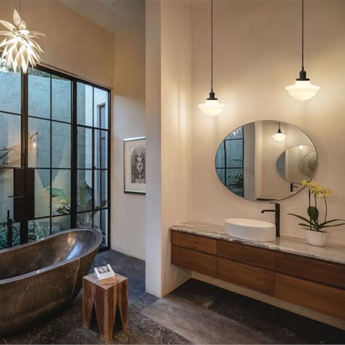 Modern Pendant Light with Milk White Glass
