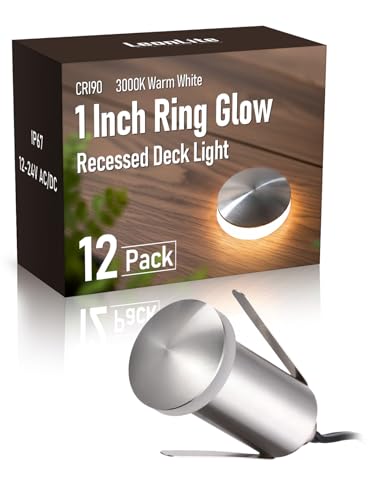 12 Pack 3000K Recessed Low Voltage LED Deck Light (12 Count)