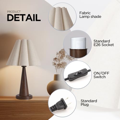 Modern Table Lamp with Petal Linen Lampshade