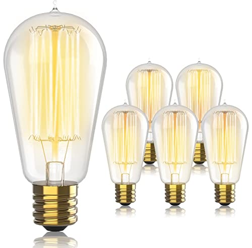 Vintage Incandescent Edison Light Bulbs (6 Count)