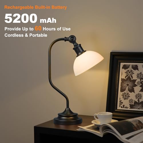 Cordless Vintage Bankers Table lamp