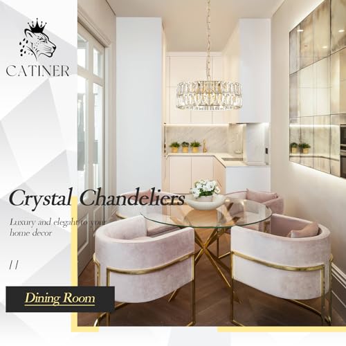 Gold Crystal Chandelier 12" Modern Ceiling Pendant Light 3