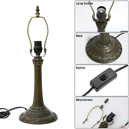 Tiffany Lamp Stained Glass Table Lamp for Living Room Bedroom Bedside Nightstand Home Office LED Bulb Included
