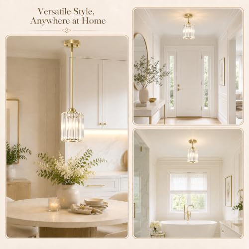 Brushed Gold Pendant Lights Kitchen Island 2 Pack (2 Count)