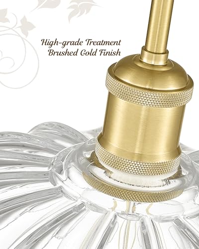 Vintage Gold Flower Glass Pendant Light for Kitchen Island