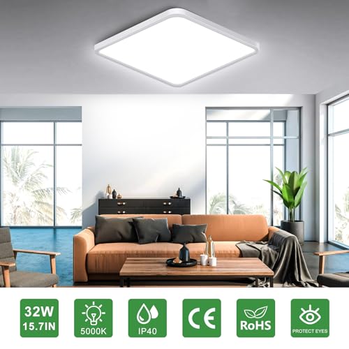 15.7Inch 32W Square LED Ceiling Light Fixtures Flush Mount
