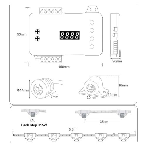Stair Light Strip kit Motion Sensor Switch with COB Light Strip House Steps Stair Lighting Automatic Control
