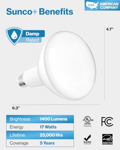 Sunco 10 Pack BR40 LED Flood Light Bulb (10 Count)
