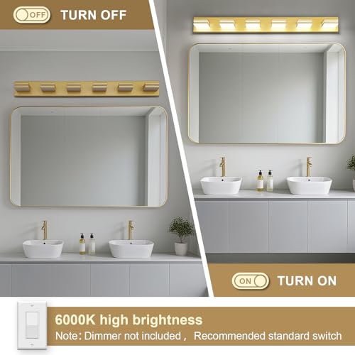 Modern LED Gold Acrylic Bathroom Lights Fixtures 6