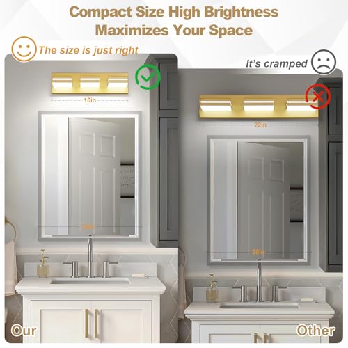Modern LED Small Gold Acrylic Bathroom Lights Fixtures 3