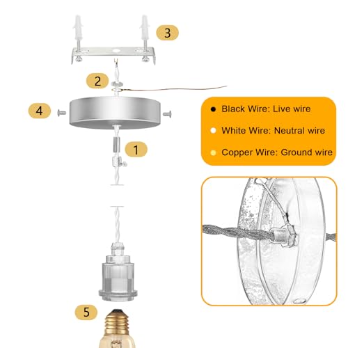 1 Light Mini Gold Pendant Light Kit Ceiling Mount