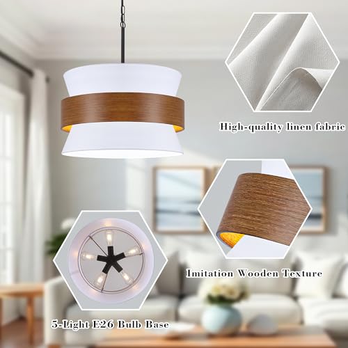 White Drum Farmhouse Chandelier