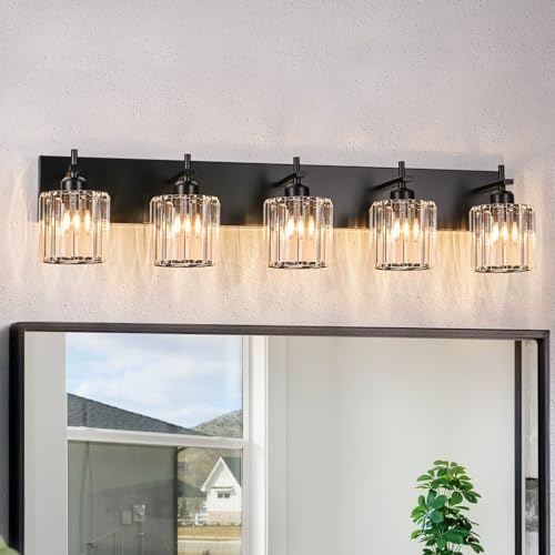 Black Crystal Bathroom Vanity Lights