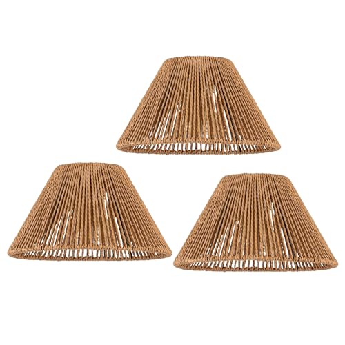 3x Boho Rattan Pendant Lamp Replacement Shade (3 Count)