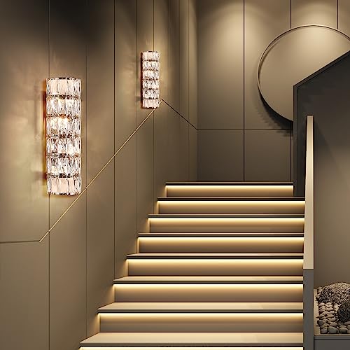 6 Layer Chrome Crystal Wall Sconce